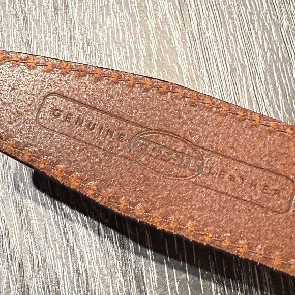 Vintage Fossil Brown Leather Southwest Silver Concho Cowgirl Boho Belt Sz M 33” - Picture 9 of 13